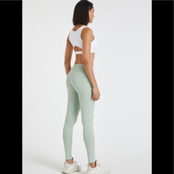 COPY - Sage Green Crossover Legging With Pockets - Picture 5 of 8